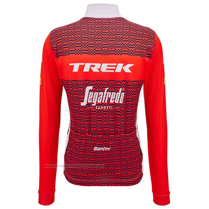 2023 Maillot Cyclisme Trek Segafredo Orange Blanc Manches Longues et Cuissard